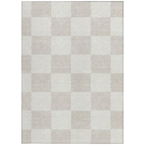 HomeRoots 10' Ivory and Beige Geometric Area Rug – Washable, Durable Indoor/Outdoor Rug for Modern Spaces 660702