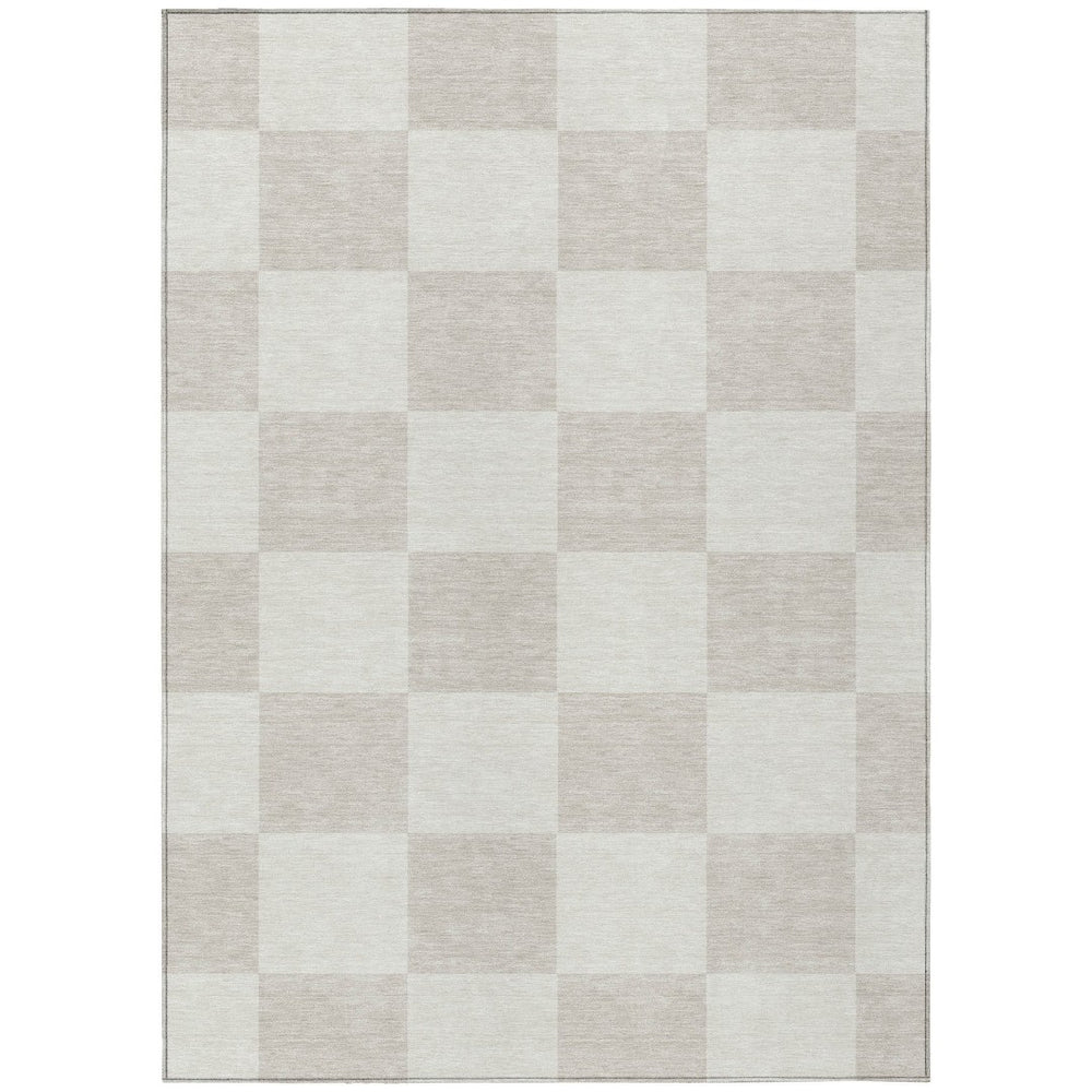 HomeRoots 10' Ivory and Beige Geometric Area Rug – Washable, Durable Indoor/Outdoor Rug for Modern Spaces 660702