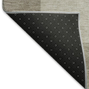 HomeRoots 5' X 8' Stylish Khaki & Taupe Geometric Rug - Washable, Durable, Perfect for Indoor & Outdoor Use! 660704