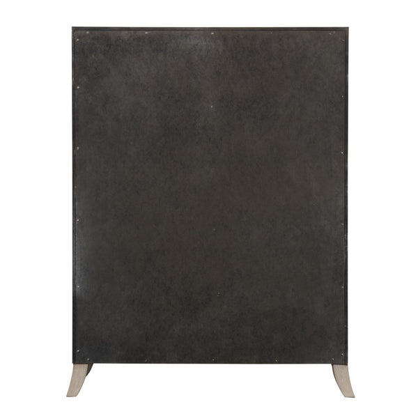 English Elm Transitional Oak Veneer Chest Dovetail Drawers Acrylic Hardware Felt Lined Bedroom B2741P370417