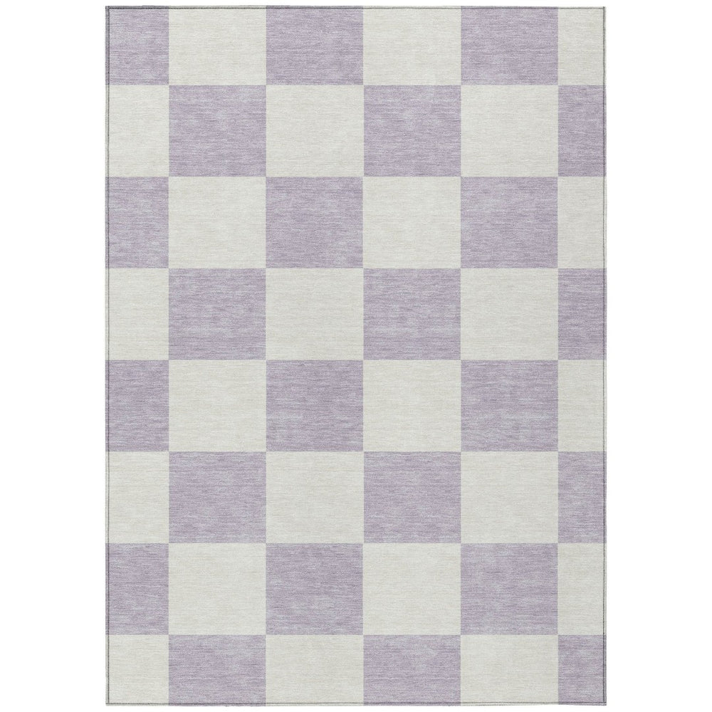 HomeRoots 9' X 12' Stylish Lavender and Ivory Geometric Area Rug – Durable, Washable, Indoor/Outdoor Design! 660713