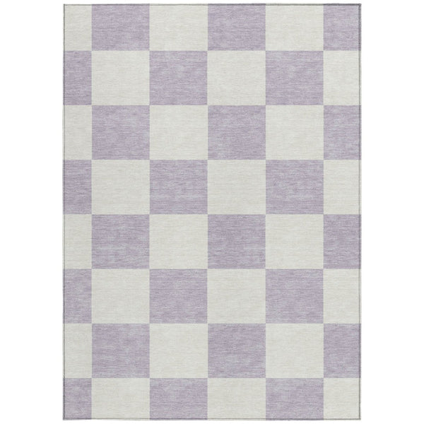 HomeRoots 10' Durable Lavender & Ivory Geometric Washable Area Rug for Indoor & Outdoor Spaces, Stain-Resistant 660714