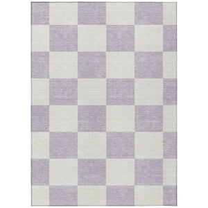 HomeRoots 10' Durable Lavender & Ivory Geometric Washable Area Rug for Indoor & Outdoor Spaces, Stain-Resistant 660714