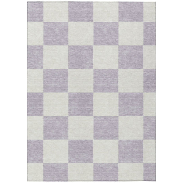 HomeRoots 10' Durable Lavender & Ivory Geometric Washable Area Rug for Indoor & Outdoor Spaces, Stain-Resistant 660714