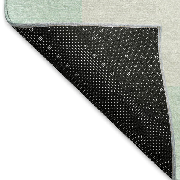 HomeRoots 9' X 12' Stylish Mint Green & Ivory Geometric Area Rug - Washable, Durable, Indoor/Outdoor Use! 660719