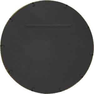 Meridian Furniture Avara Sculptural Round Wall Mirror Twisted Iron Antique Brass Finish 36 Inch 66071Gold-M36