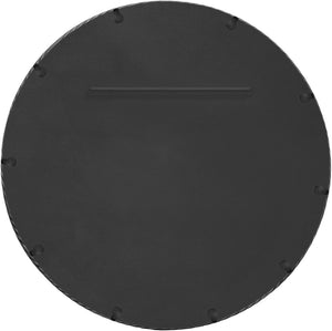 Meridian Furniture Avara Twisted Iron Round Wall Mirror with Antique Silver Finish for Living Rooms 66071Silver-M24