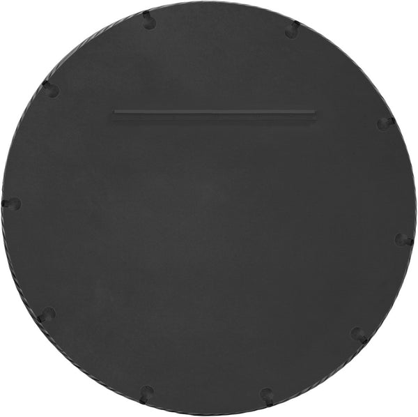 Meridian Furniture Avara Twisted Iron Round Wall Mirror with Antique Silver Finish for Living Rooms 66071Silver-M24