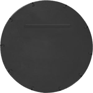 Meridian Furniture Avara Round Iron Wall Mirror with Twisted Frame Antique Silver Finish Sculptural Decor 66071Silver-M36