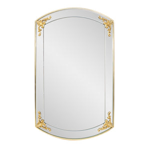 Howard Elliott Brockwell Gold Gilded Vanity Mirror - Elegant Dual-hanging Design With Beveled Edges & Luxe Accents Gold Polyurethane,Polyresin 66072-howard-elliott