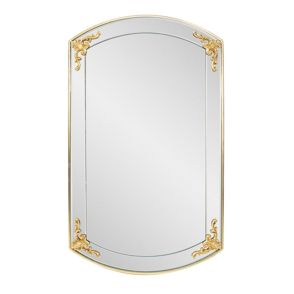 Howard Elliott Brockwell Gold Gilded Vanity Mirror - Elegant Dual-hanging Design With Beveled Edges & Luxe Accents Gold Polyurethane,Polyresin 66072-howard-elliott