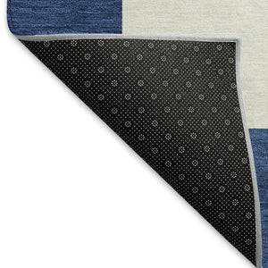 HomeRoots 10' Navy Blue and Ivory Geometric Area Rug - Washable Indoor/Outdoor, Durable, Stylish & Versatile! 660726