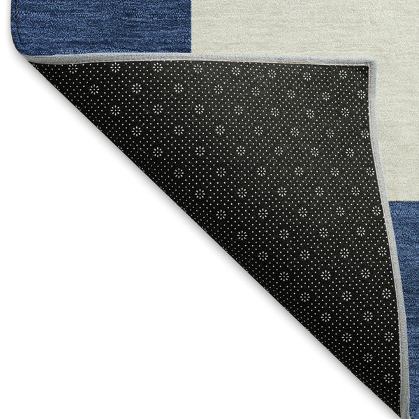 HomeRoots 10' Navy Blue and Ivory Geometric Area Rug - Washable Indoor/Outdoor, Durable, Stylish & Versatile! 660726