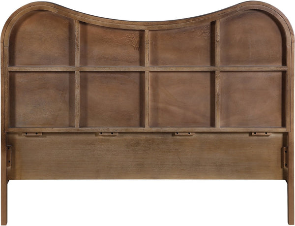 Meridian Furniture Windsor Solid Wood Full Bed with Cane Panels and Slatted Base for Mid-century Modern Bedrooms Brown 66072Brown-F