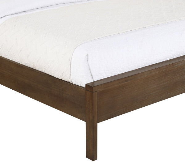 Meridian Furniture Windsor Solid Wood Full Bed with Cane Panels and Slatted Base for Mid-century Modern Bedrooms Brown 66072Brown-F