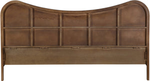 Meridian Furniture Windsor Solid Wood King Bed with Cane Panels Mid-century Modern Style for Bedroom Decor Brown 66072Brown-K