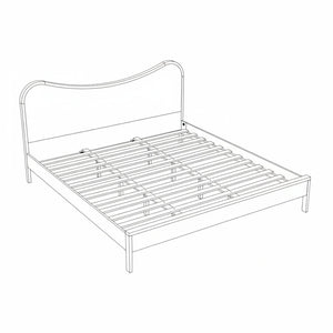 Meridian Furniture Windsor Solid Wood King Bed with Cane Panels Mid-century Modern Style for Bedroom Decor Brown 66072Brown-K