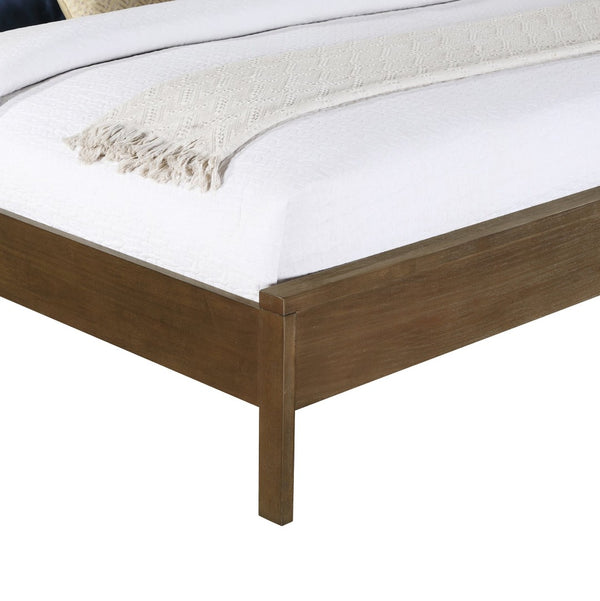 Meridian Furniture Windsor Solid Wood King Bed with Cane Panels Mid-century Modern Style for Bedroom Decor Brown 66072Brown-K