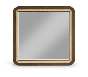 Meridian Furniture Windsor Solid Wood Cane Accent Mirror Mid-century Style for Bedroom or Entryway Decor Brown 66072Brown-M