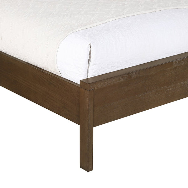 Meridian Furniture Windsor Solid Wood Twin Bed with Cane Panel Headboard for Mid-century Modern Bedroom Style Brown 66072Brown-T