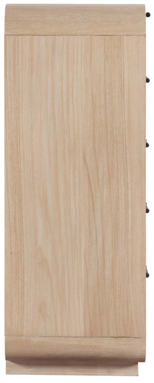 Meridian Furniture Windsor Solid Wood Chest with Cane Drawer Fronts for Mid-century Bedroom or Entryway Storage Natural 66072Natural-CH