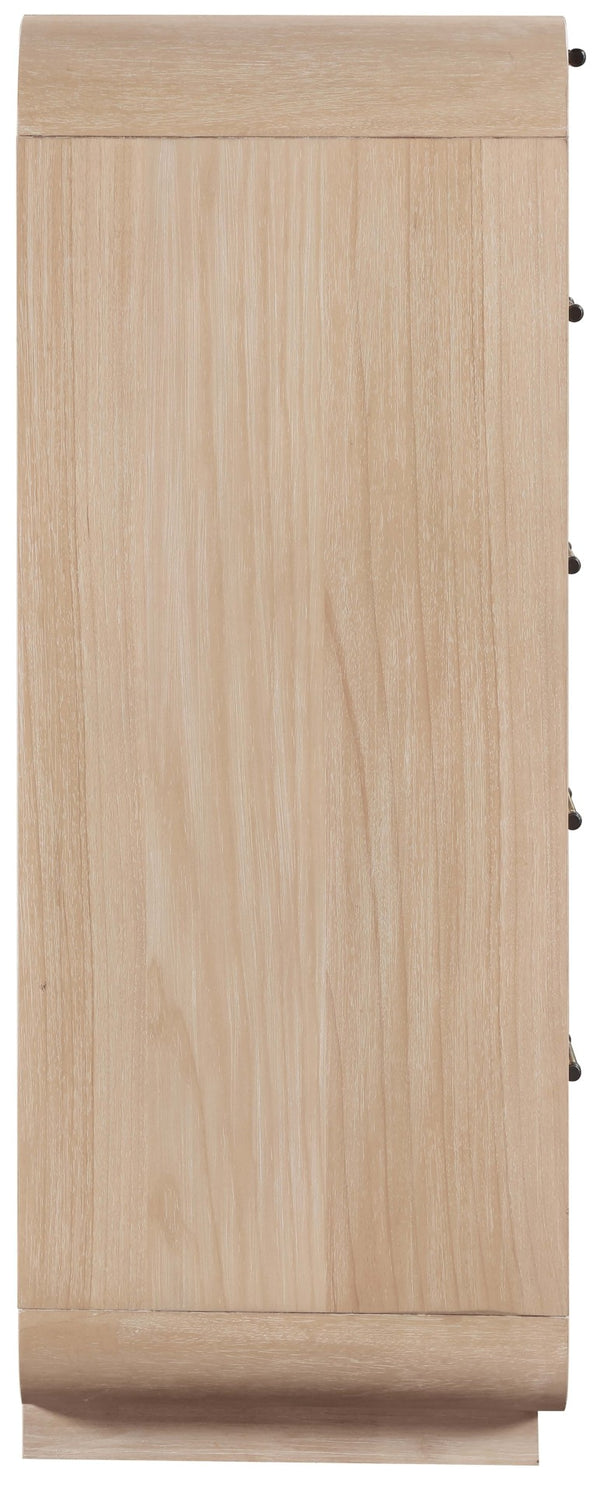 Meridian Furniture Windsor Solid Wood Chest with Cane Drawer Fronts for Mid-century Bedroom or Entryway Storage Natural 66072Natural-CH