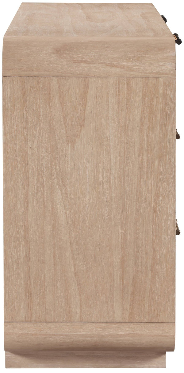 Meridian Furniture Windsor Solid Wood Dresser with Cane Panels Mid-century Style for Bedroom Storage and Warmth Natural 66072Natural-D