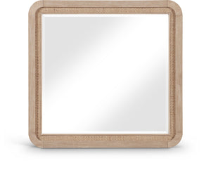 Meridian Furniture Windsor Solid Wood Cane Accent Mirror Mid-century Style for Bedroom or Entryway Decor Natural 66072Natural-M