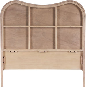 Meridian Furniture Windsor Solid Wood Twin Bed with Cane Panel Headboard for Mid-century Modern Bedroom Style Natural 66072Natural-T