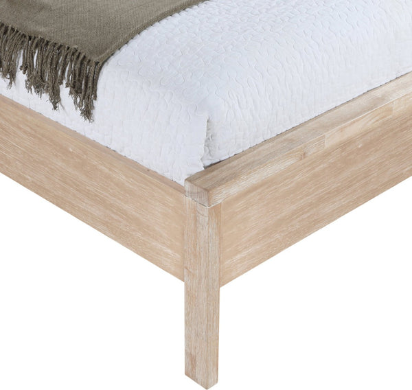 Meridian Furniture Windsor Solid Wood Twin Bed with Cane Panel Headboard for Mid-century Modern Bedroom Style Natural 66072Natural-T