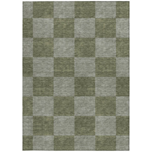 HomeRoots 9' Modern Olive Green & Gray Geometric Washable Rug - Durable, Stylish Indoor/Outdoor Area Mat 660731