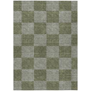 HomeRoots 10' Modern Olive Green & Gray Geometric Washable Indoor/Outdoor Area Rug – Durable & Stylish Design 660732
