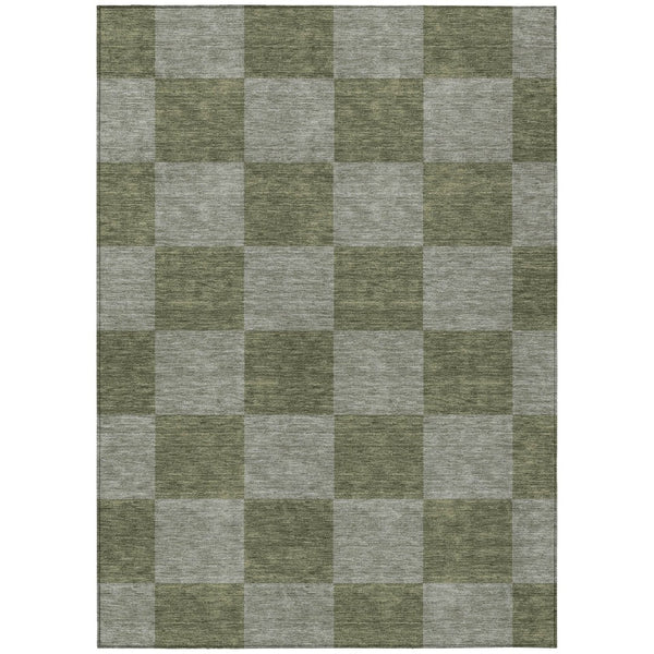 HomeRoots 10' Modern Olive Green & Gray Geometric Washable Indoor/Outdoor Area Rug – Durable & Stylish Design 660732