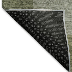 HomeRoots 10' Modern Olive Green & Gray Geometric Washable Indoor/Outdoor Area Rug – Durable & Stylish Design 660732
