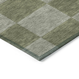 HomeRoots 10' Modern Olive Green & Gray Geometric Washable Indoor/Outdoor Area Rug – Durable & Stylish Design 660732