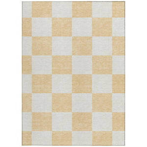 HomeRoots 8' X 10' Peach Beige Geometric Area Rug – Washable, Durable, Indoor-Outdoor Design for Modern Spaces! 660736