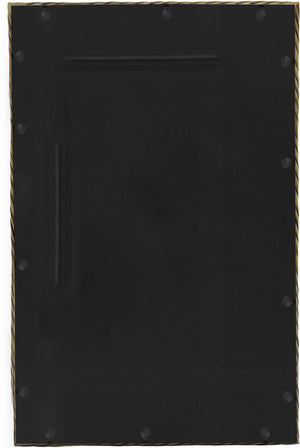 Meridian Furniture Avara Twisted Iron Wall Mirror with Antique Brass Finish for Eclectic Interiors 66073Gold-M31