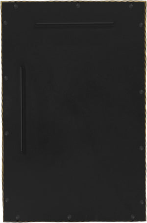 Meridian Furniture Avara Sculptural Iron Wall Mirror with Antique Brass Coiled Frame for Entryway 66073Gold-M47