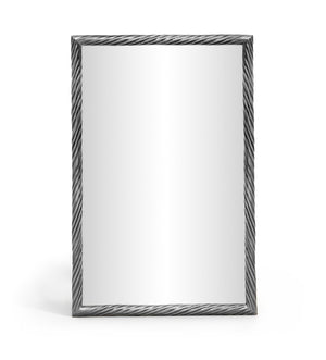 Meridian Furniture Avara Twisted Iron Wall Mirror Antique Silver Sculptural Frame for Modern Interiors 66073Silver-M31