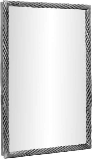 Meridian Furniture Avara Twisted Iron Wall Mirror Antique Silver Sculptural Frame for Modern Interiors 66073Silver-M31