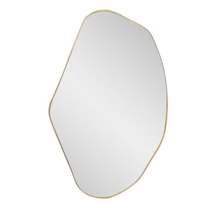 Howard Elliott Azurite Mirror - Irregular Shaped Frame With Glamorous Brassy Gold Tone For Sophisticated Spaces Gold Mdf 66074-howard-elliott