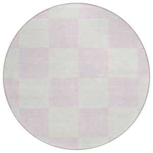 HomeRoots 8' Pink and Ivory Geometric Washable Area Rug – Durable, Stylish, Perfect for Indoor & Outdoor Use! 660741