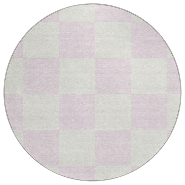 HomeRoots 8' Pink and Ivory Geometric Washable Area Rug – Durable, Stylish, Perfect for Indoor & Outdoor Use! 660741