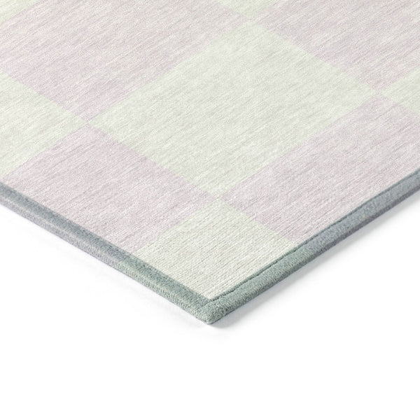 HomeRoots 8' Pink and Ivory Geometric Washable Area Rug – Durable, Stylish, Perfect for Indoor & Outdoor Use! 660741