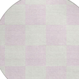 HomeRoots 8' Pink and Ivory Geometric Washable Area Rug – Durable, Stylish, Perfect for Indoor & Outdoor Use! 660741