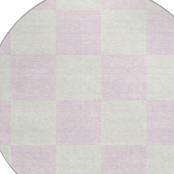 HomeRoots 8' Pink and Ivory Geometric Washable Area Rug – Durable, Stylish, Perfect for Indoor & Outdoor Use! 660741