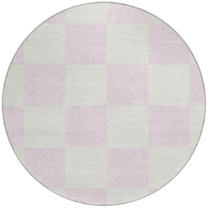 HomeRoots 8' Pink and Ivory Geometric Washable Area Rug – Durable, Stylish, Perfect for Indoor & Outdoor Use! 660741
