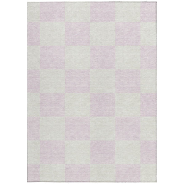 HomeRoots 8' X 10' Pink and Ivory Geometric Washable Area Rug - Durable, Stylish, Indoor/Outdoor Versatile Decor 660742