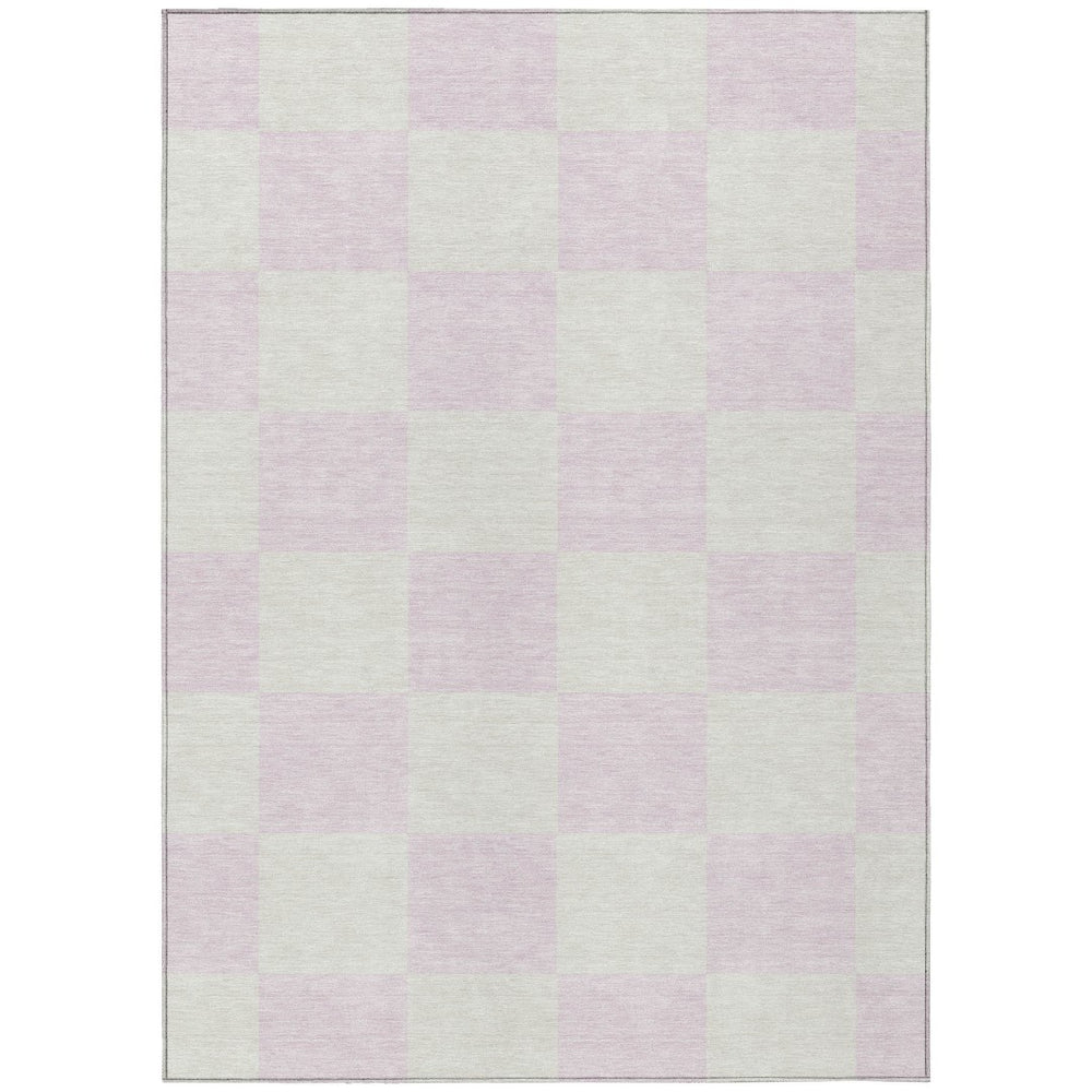 HomeRoots 8' X 10' Pink and Ivory Geometric Washable Area Rug - Durable, Stylish, Indoor/Outdoor Versatile Decor 660742