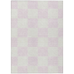 HomeRoots 8' X 10' Pink and Ivory Geometric Washable Area Rug - Durable, Stylish, Indoor/Outdoor Versatile Decor 660742